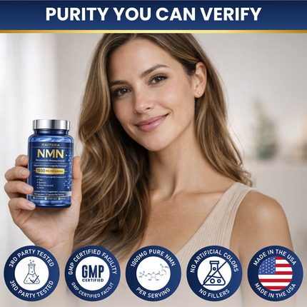 NMN Supplement 1000mg – 10 in 1 Advanced NAD+ Support with Quercetin, TMG, Resveratrol, ALA, CoQ10 & Apigenin – NMNH Alternative for Women & Men – Supports Cellular Energy & NAD+ Levels
